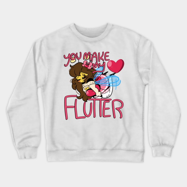 You Make My Heart Flutter Crewneck Sweatshirt by BefishProductions